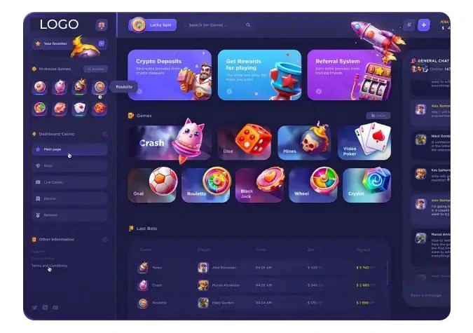 User playing online casino with cryptocurrency balance on laptop screen